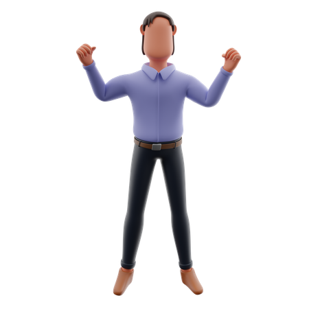 Businessman Celebrating Business Success  3D Illustration