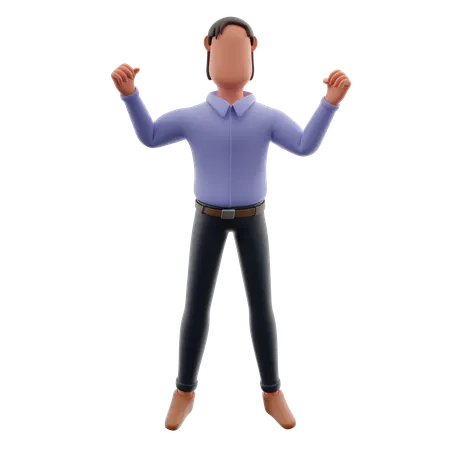 Businessman Celebrating Business Success  3D Illustration