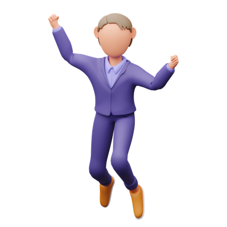 Businessman Celebrating Success  3D Illustration