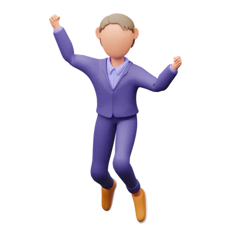 Businessman Celebrating Success  3D Illustration