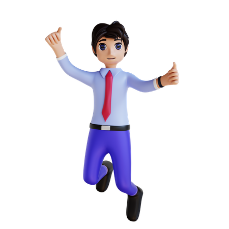 Businessman Celebrating Victory  3D Illustration