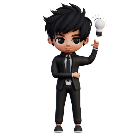 Businessman Character Idea  3D Illustration