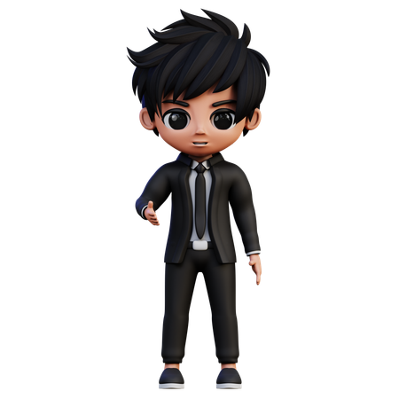 Businessman Character Shake Hand  3D Illustration