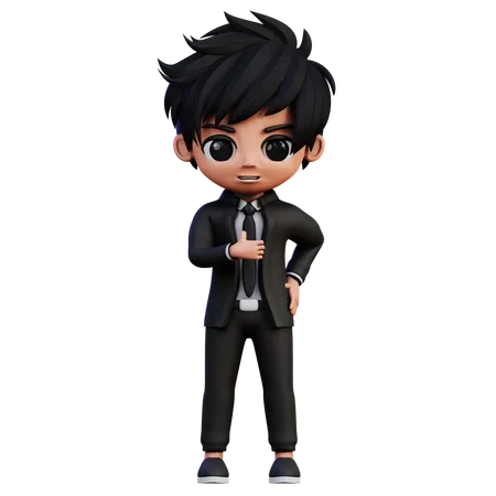 Businessman Character Showing Thumbs Up Gesture  3D Illustration