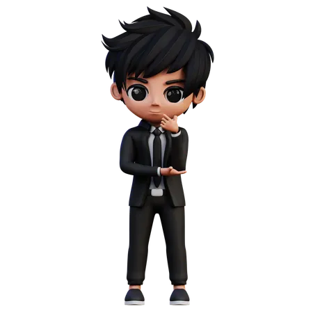 Businessman Character Thinking  3D Illustration