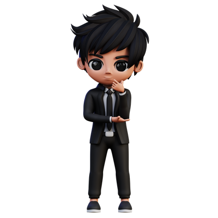 Businessman Character Thinking  3D Illustration