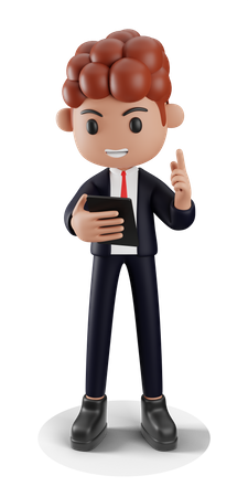 Businessman chatting on business video call 3D Illustration