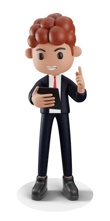 Businessman chatting on business video call 3D Illustration
