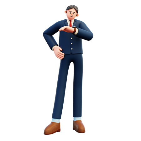 Businessman Checking Time  3D Icon