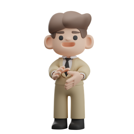 Businessman clapping  3D Illustration