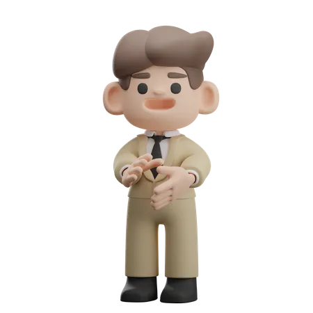 Businessman clapping  3D Illustration