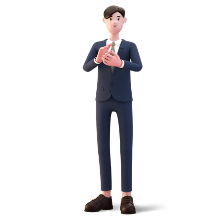 Businessman clapping  3D Illustration