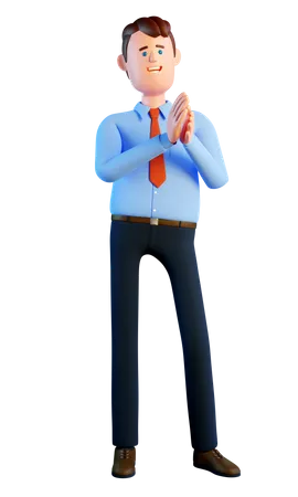 Businessman clapping  3D Illustration