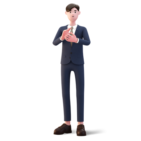 Businessman clapping 3D Illustration