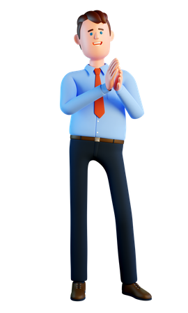 Businessman clapping 3D Illustration