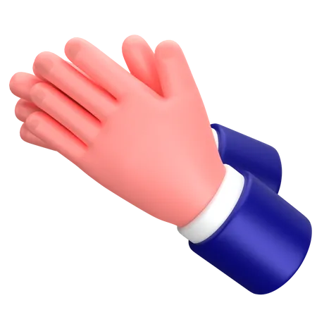 Businessman clapping hands gesture sign  3D Icon