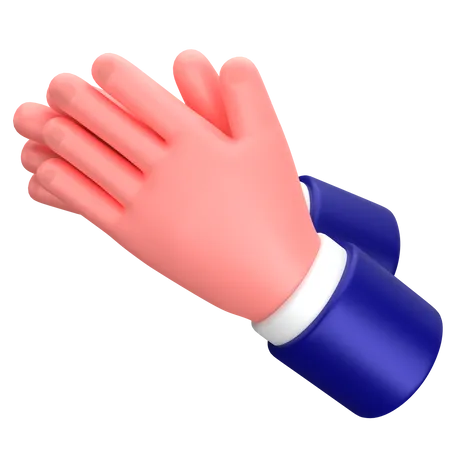 Businessman clapping hands gesture sign 3D Icon