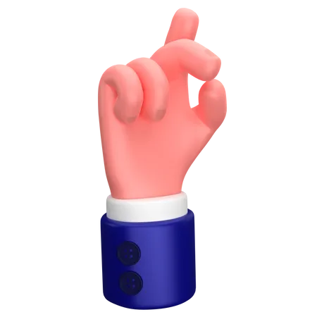 Businessman click snapping finger hand gesture  3D Icon