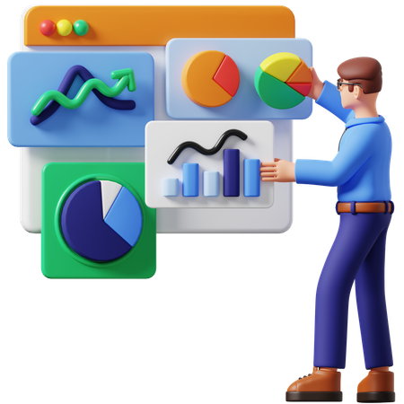 Businessman Compilling Data  3D Icon