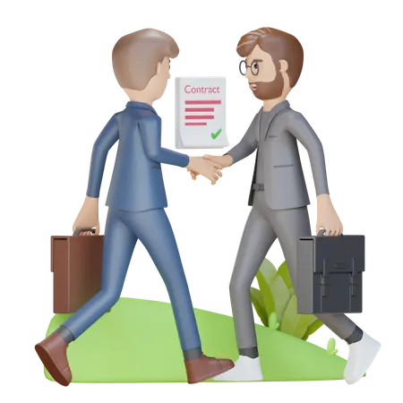 Businessman confirmed business contract 3D Illustration