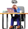 Businessman Confused At Work 3D Illustration