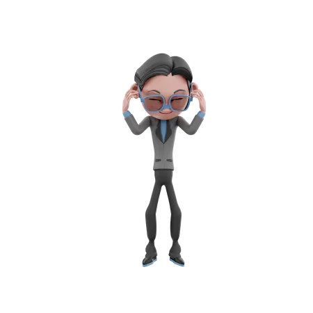 Businessman covering ears  3D Illustration