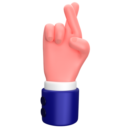 Businessman crossed finger hands gesture sign  3D Icon