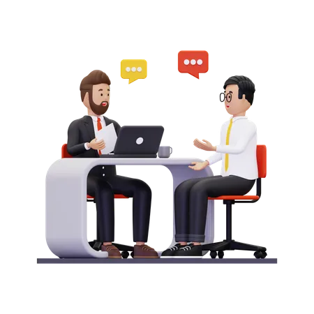 Businessman discussing with new applicant  3D Illustration