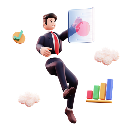 Businessman doing analysis  3D Illustration