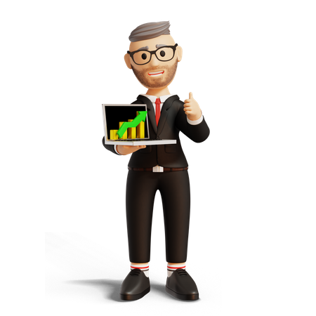 Businessman doing analysis  3D Illustration