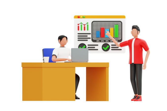 Businessman Doing Business Discussion  3D Illustration