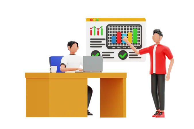 Businessman Doing Business Discussion  3D Illustration
