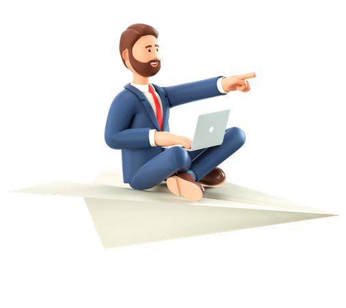 Businessman doing business startup  3D Illustration