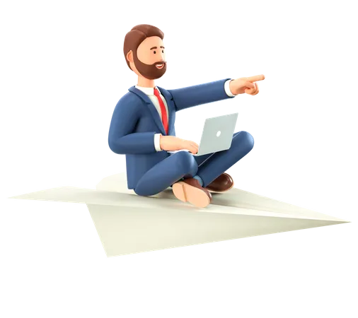 Businessman doing business startup  3D Illustration