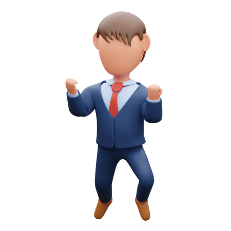 Businessman Doing Celebration  3D Illustration