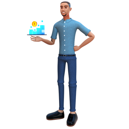 Businessman doing ethereum trading  3D Icon