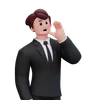 Businessman Doing Left Shout