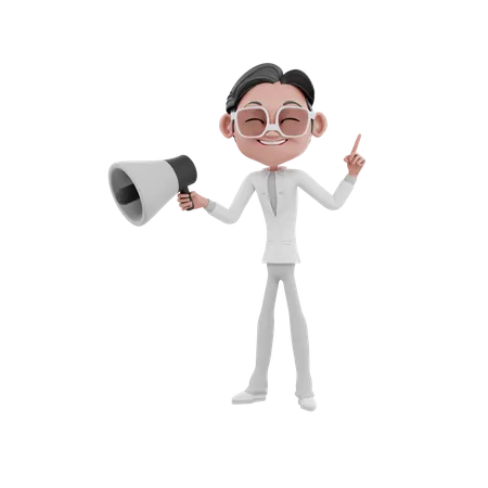 Businessman doing marketing  3D Illustration