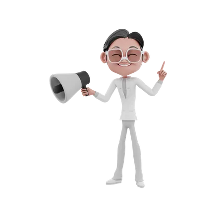 Businessman doing marketing 3D Illustration