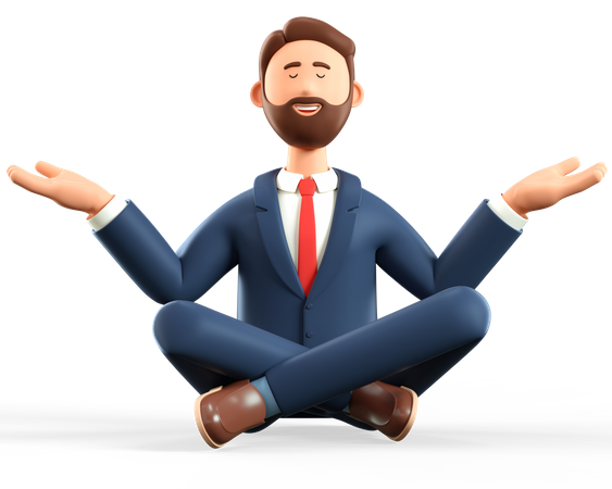 Businessman doing meditation  3D Icon