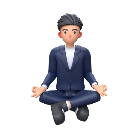 Businessman doing meditation  3D Icon