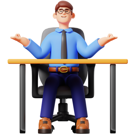 Businessman Doing Meditation  3D Illustration