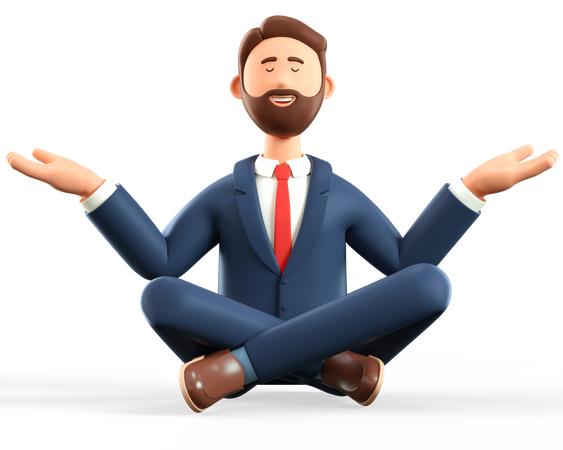 Businessman doing meditation  3D Illustration