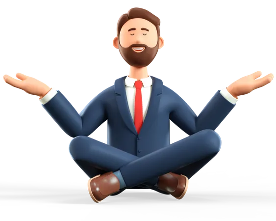 Businessman doing meditation  3D Illustration