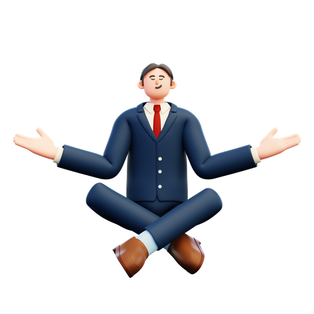Businessman Doing Meditation  3D Illustration