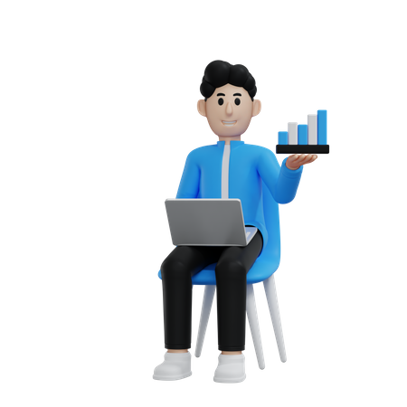 Businessman doing online business analytics  3D Illustration