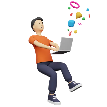 Businessman doing Online Marketing  3D Illustration