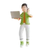 Business Man Holding Laptop For Marketing