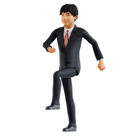 Businessman Doing Parade  3D Illustration