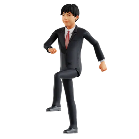 Businessman Doing Parade  3D Illustration